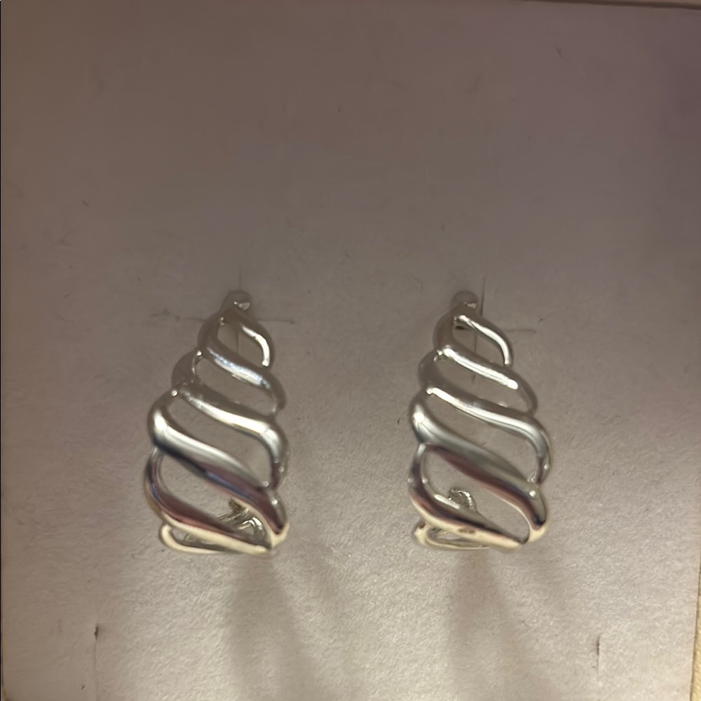 Elegant Silver Swirl Earrings